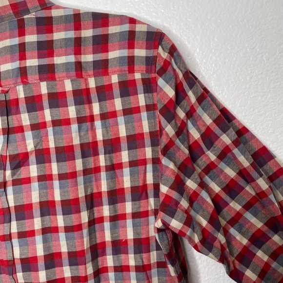 Ben Sherman Mens Red White Blue Plaid Button Down Long Sleeve Shirt Small - Picture 16 of 16